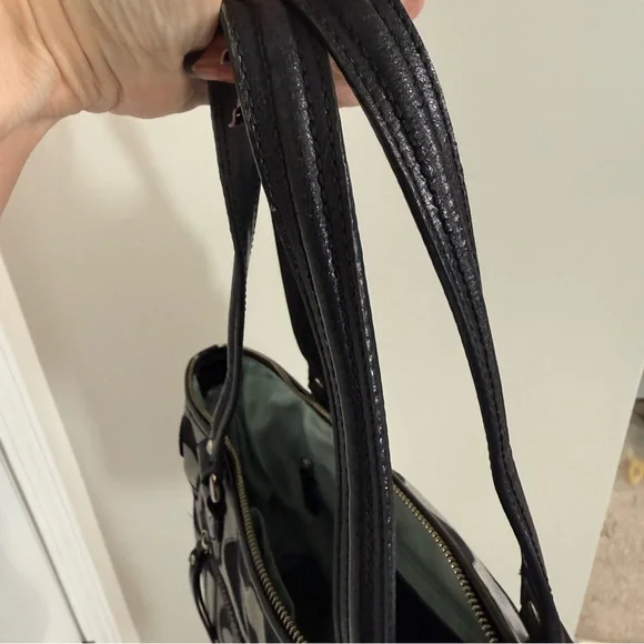 Coach Daisy Black and Silver Signature Tote Bag with 2 Hangtags